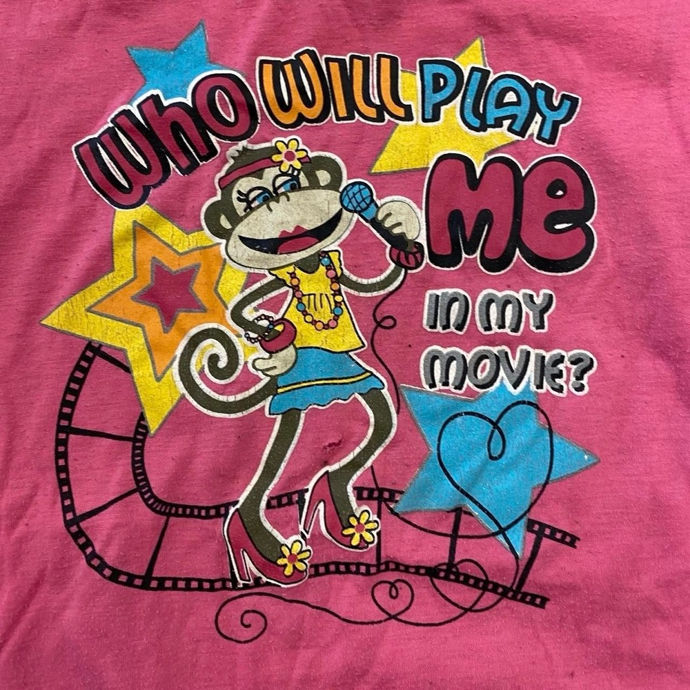 Y2K Bobby Jack Sweet Sassy Monkey Who Will Play Me Movie Kids Girls Shirt Size 4 - Picture 3 of 8